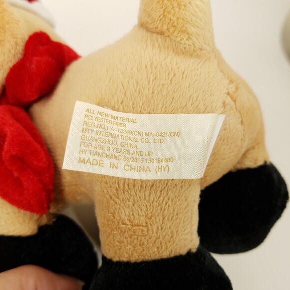 Dan Dee Tan Pug Dog Puppy Plush Santa Hat Scarf Stuffed Animal Toy 2015 - Picture 7 of 8